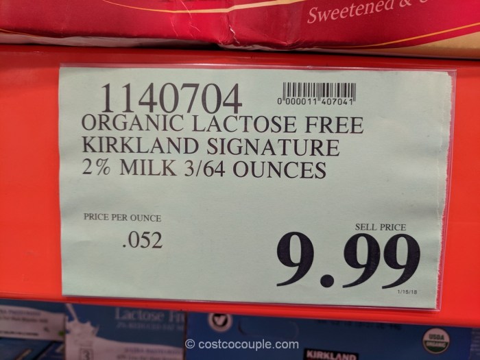 Milk kirkland gallon whole signature costco nutrition ct cream organic facts carton item